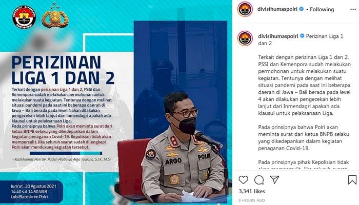 Jadwal Liga 1 Terancam Berubah, Izin Keramaian Liga 1 Diralat Polri